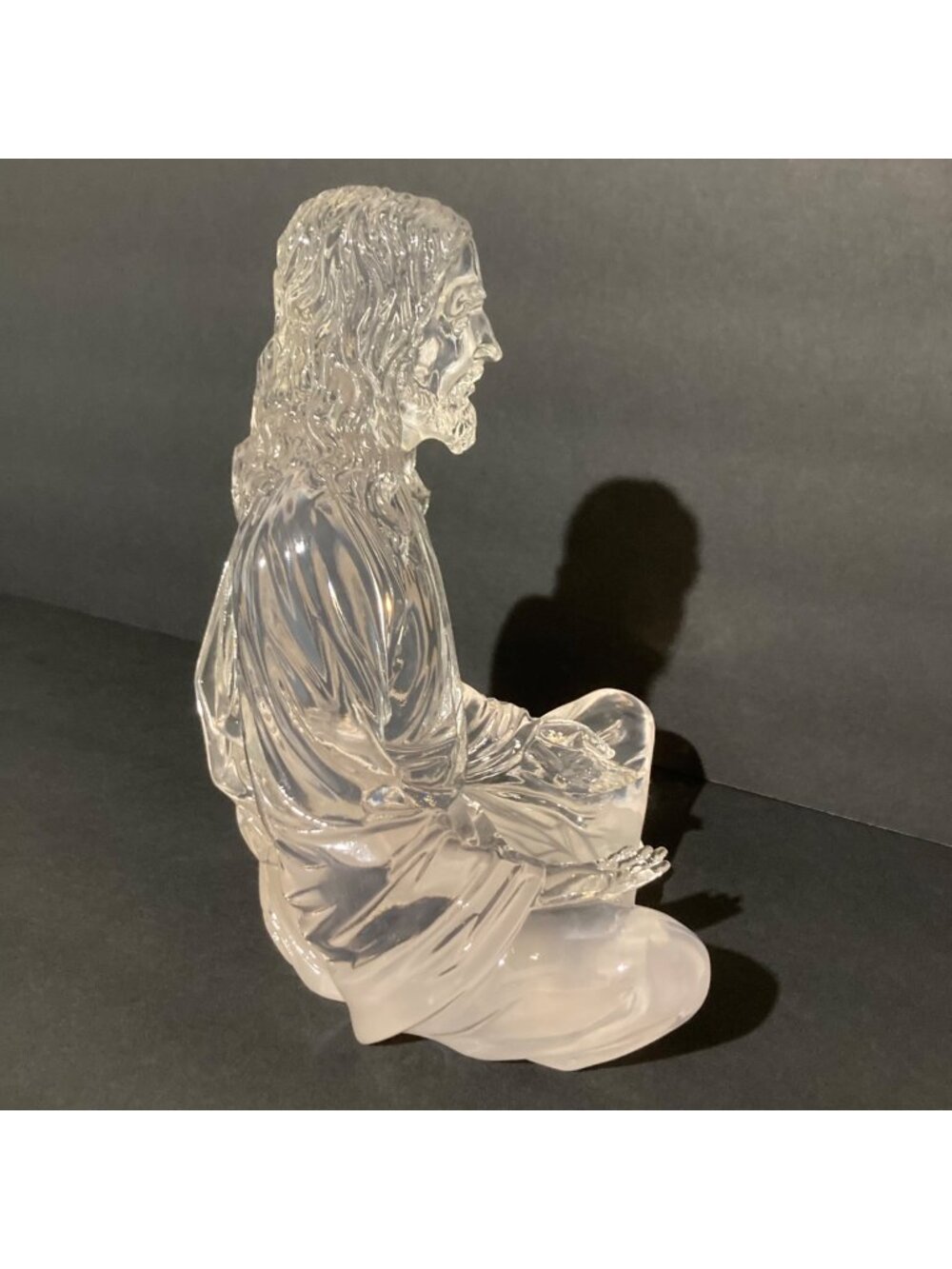 Lucite Acrylic Jesus Statue for Home Meditation Decor 8"